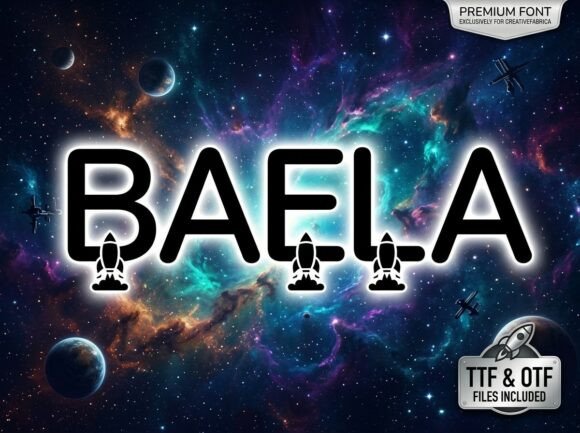Baela: A Rocket-Themed Display Typeface for Bold Design